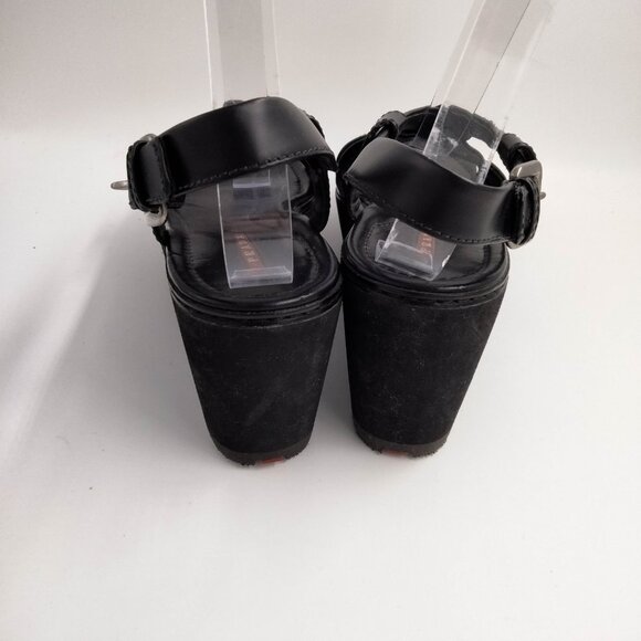 Prada Black 90s Criss Cross Platform Sandals 39.5 9.5 - Picture 7 of 9